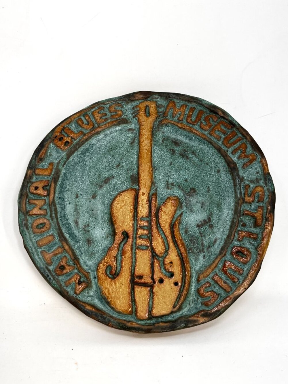 National Blues Museum St Louis Rustic Ceramic Trivet Plaque Carondelet Pottery